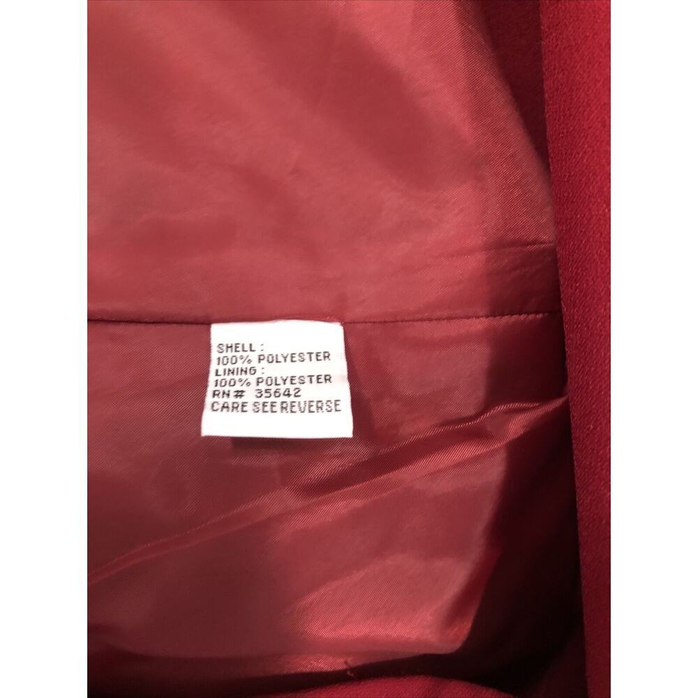Morgan Miller 2 Pcs Skirt Suite Size 12 Red Long Sleeve 4 Button Lined Collared - Picture 9 of 14